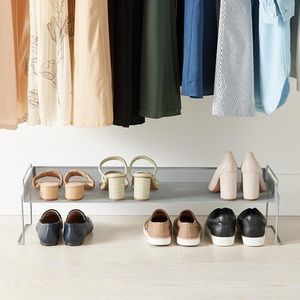 THE CONTAINER STORE Silver Mesh Shoe Shelf